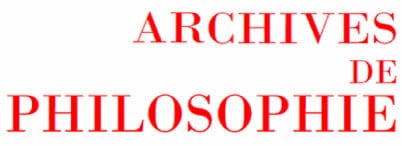 Parution du nouveau numéro des « Archives de philosophie »