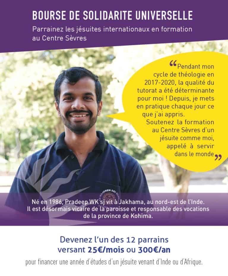 Affiche A4 bourse solidarité pradeep centre sevres