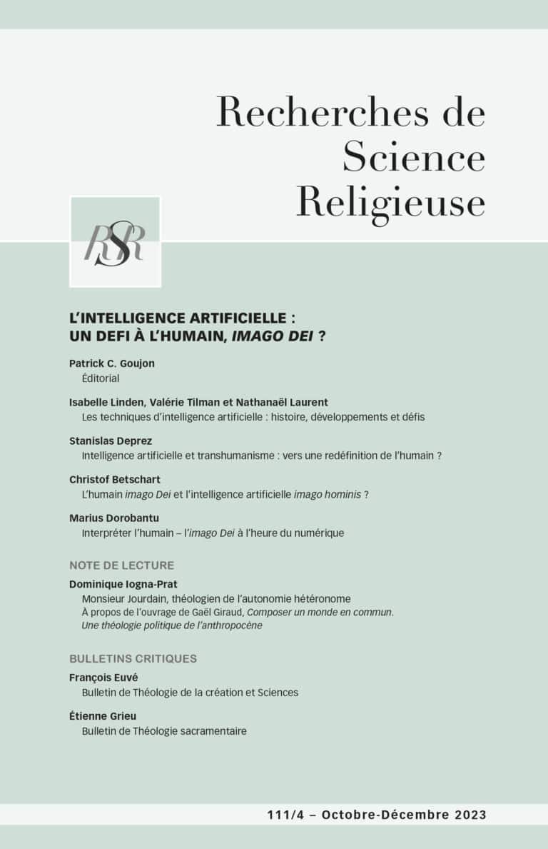 L’intelligence artificielle : un défi à l’humain, imago dei ?